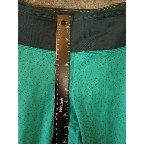 Teal Triangle Print Crop Dri-Fit Leggings XL Running Tights Activewear Gym - Picture 6 of 7